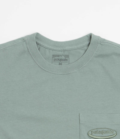 Patagonia 95 Oval Logo Pocket Long Sleeve T-Shirt in Cover Green