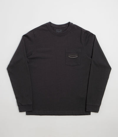 Patagonia 95 Oval Logo Pocket Long Sleeve T-Shirt - Ink Black