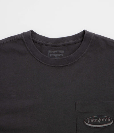 Patagonia 95 Oval Logo Pocket Long Sleeve T-Shirt - Ink Black