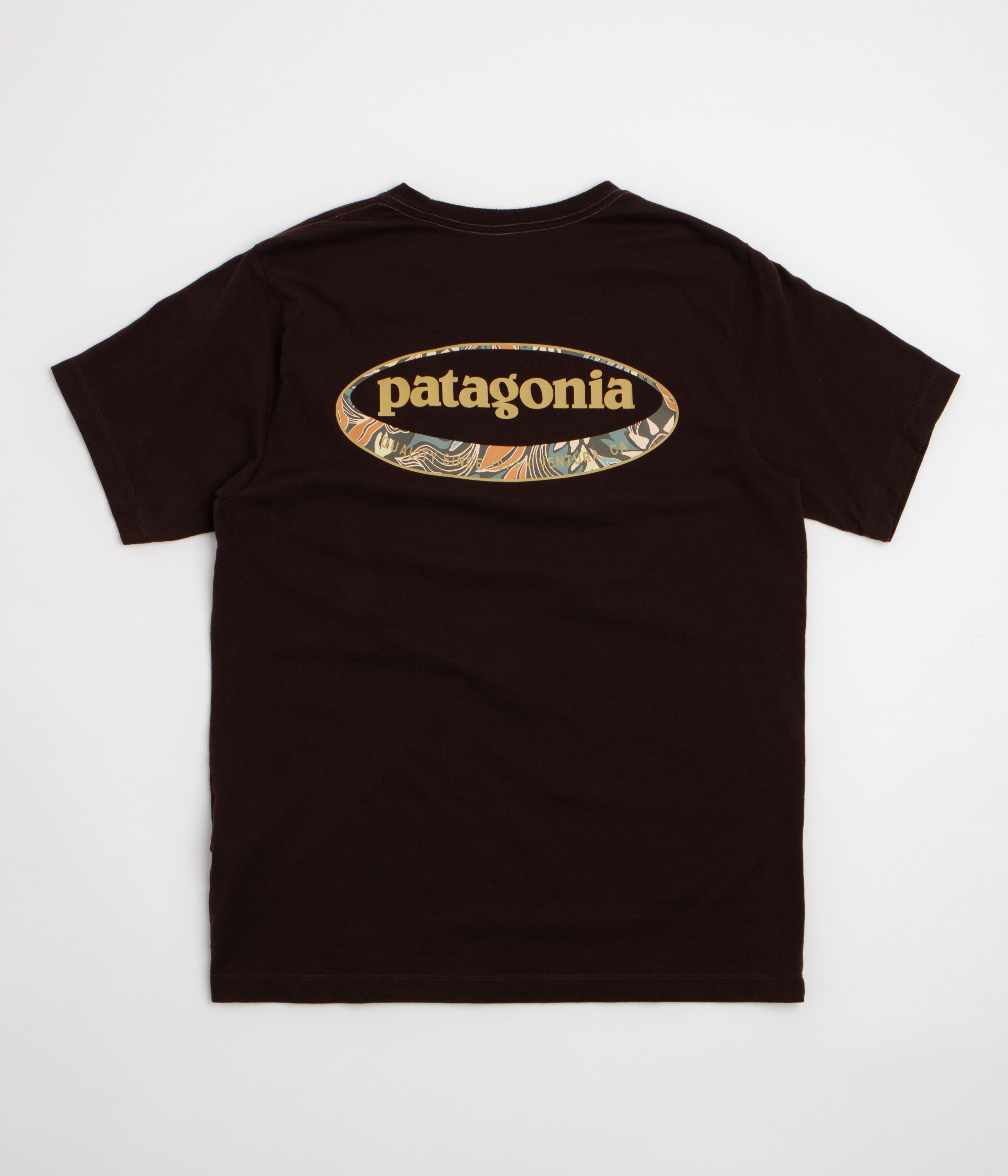 Patagonia 95 Oval Logo T-Shirt - Den Brown: Heliotropic