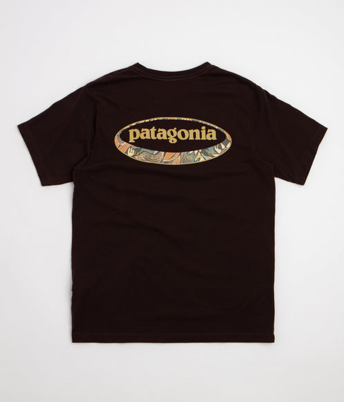 Patagonia 95 Oval Logo T-Shirt - Den Brown: Heliotropic