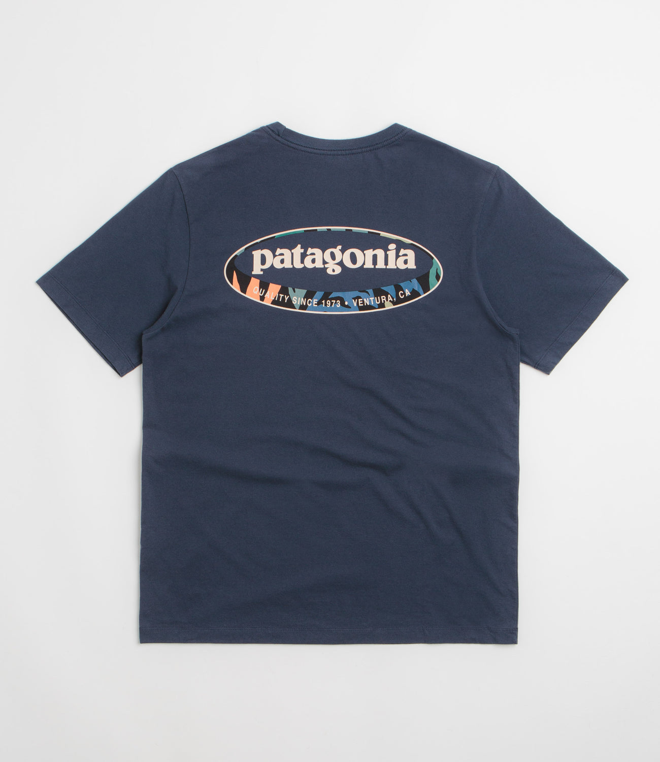 Patagonia 95 Oval Logo T-Shirt - New Navy: Kaleido | flatspot
