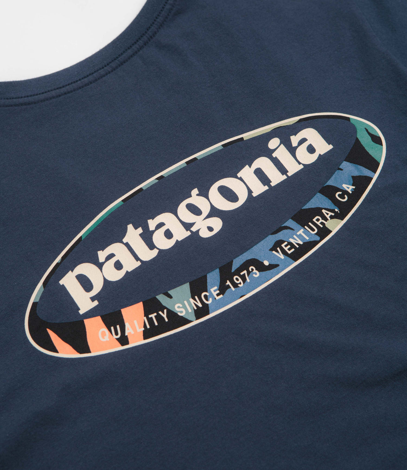 Patagonia 95 Oval Logo T-Shirt - New Navy: Kaleido | flatspot