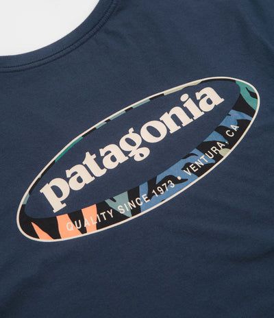 Patagonia 95 Oval Logo T-Shirt - New Navy: Kaleido