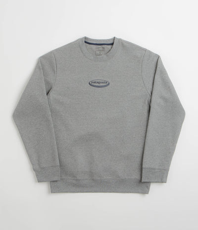Patagonia 95 Oval Logo Uprisal Crewneck Sweatshirt in Gravel Heather