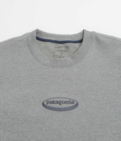 Patagonia 95 Oval Logo Uprisal Crewneck Sweatshirt in Gravel Heather