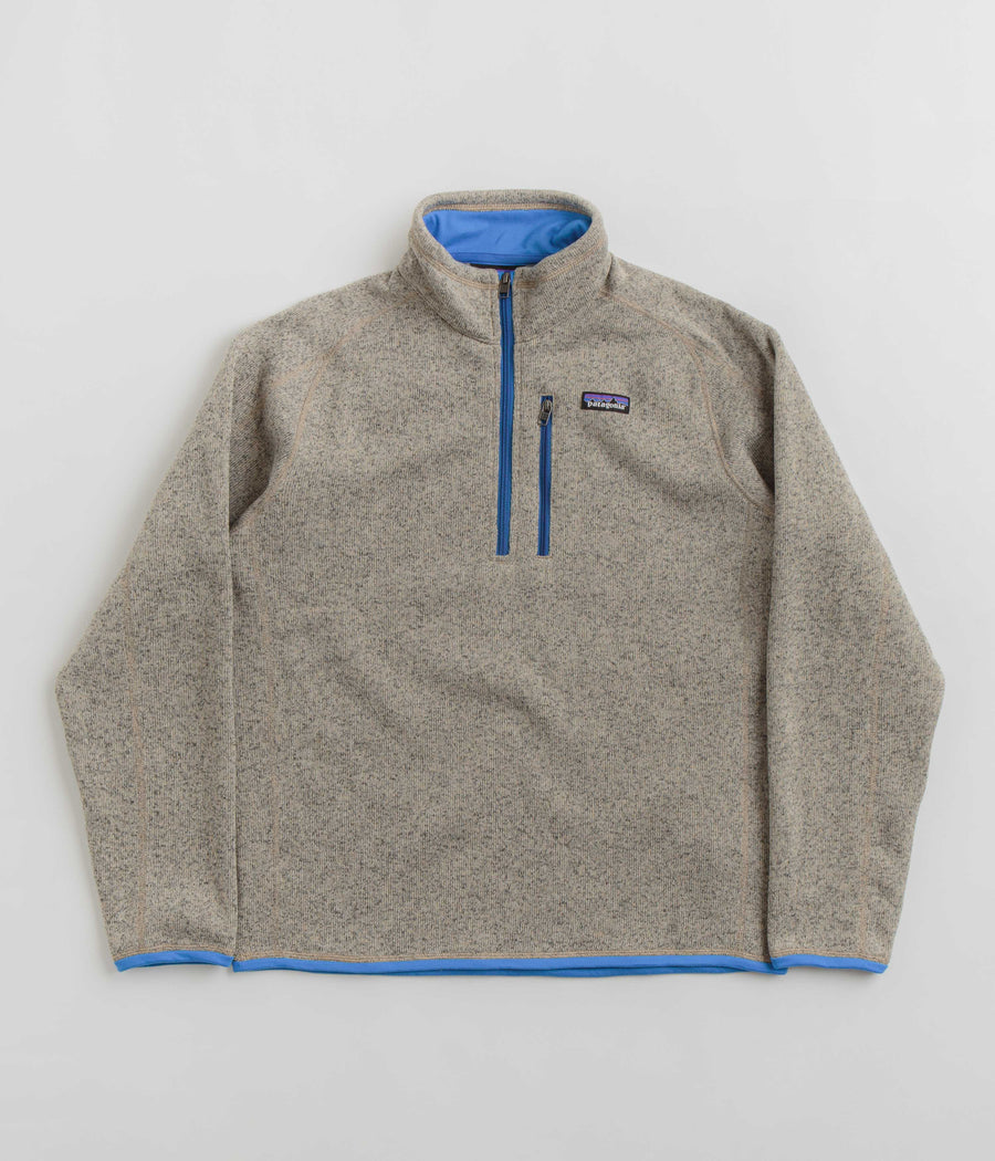 Patagonia Better Sweater 1/4 Zip Sweatshirt - Oar Tan / Vessel Blue