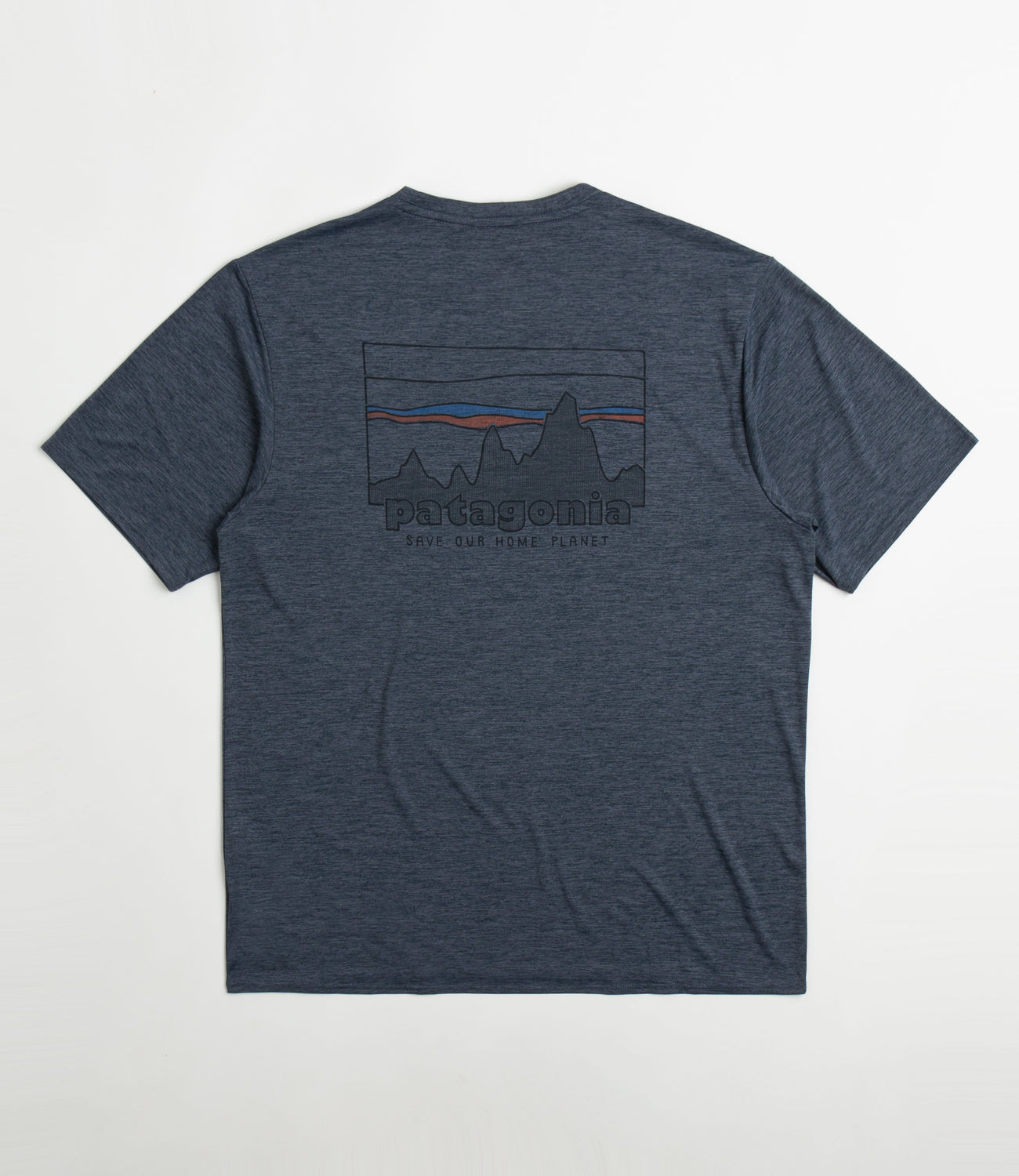 Patagonia Cap Cool Daily Graphic T Shirt 73 Skyline Smolder Blue X Flatspot
