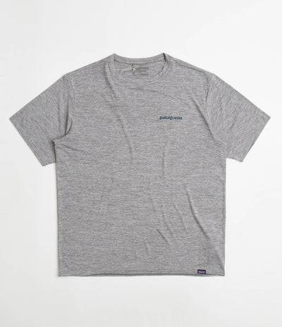 Patagonia Cap Cool Daily Graphic T-Shirt - Boardshort Logo Abalone Blue: Feather Grey