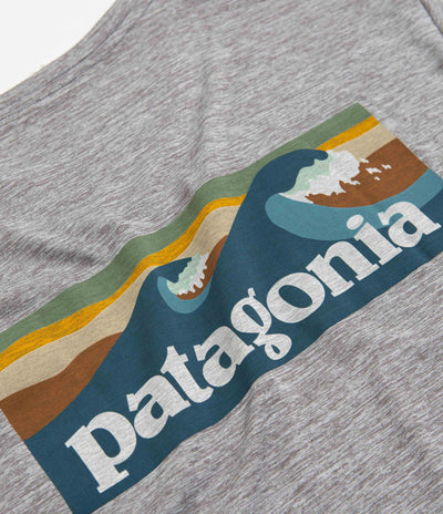 Patagonia Cap Cool Daily Graphic T-Shirt - Boardshort Logo Abalone Blue: Feather Grey