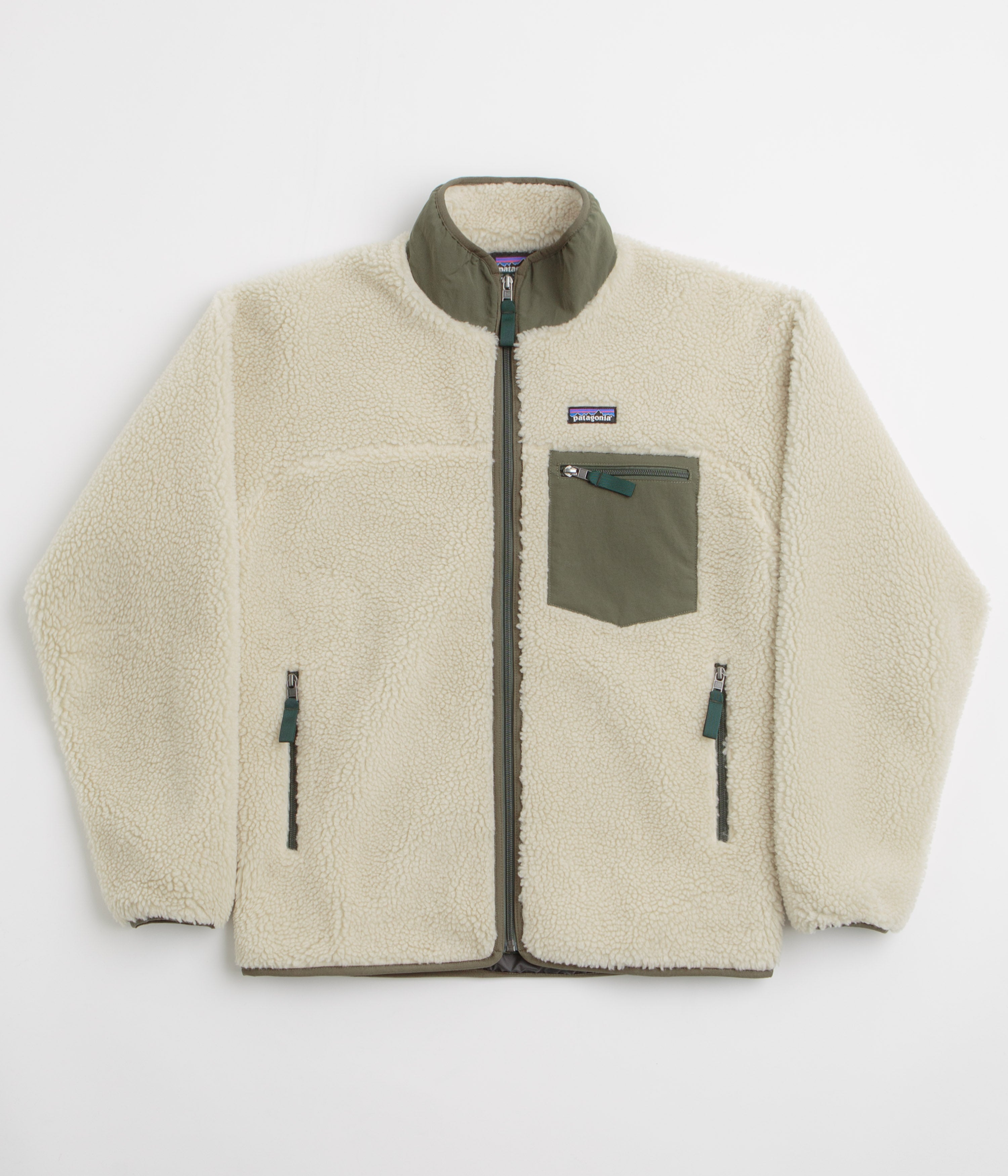 Patagonia Classic Retro-X Jacket in Dark Natural and Basin Green