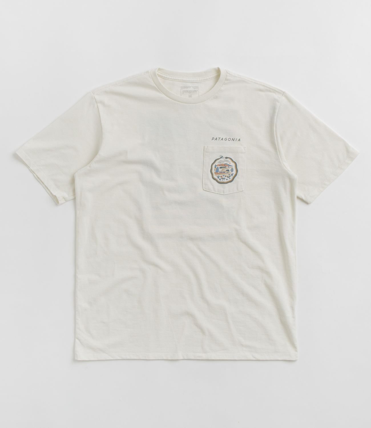 Patagonia Commontrail Pocket Responsibili Tee T Shirt Birch White Flatspot