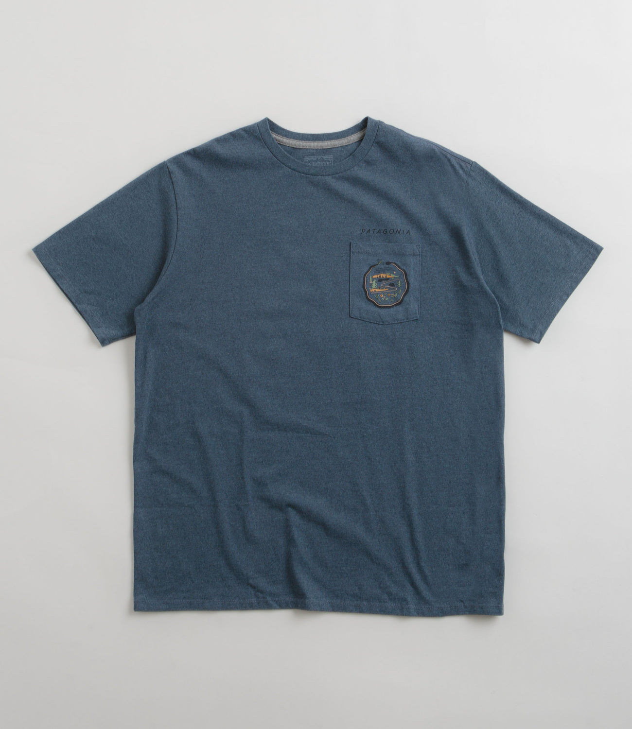 Patagonia Commontrail Pocket Responsibili Tee T Shirt Utility Blue Flatspot