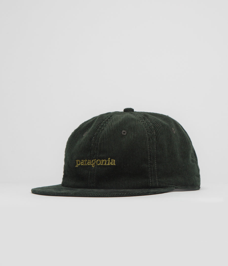 Patagonia Corduroy Cap in Text Logo: Old Growth Green