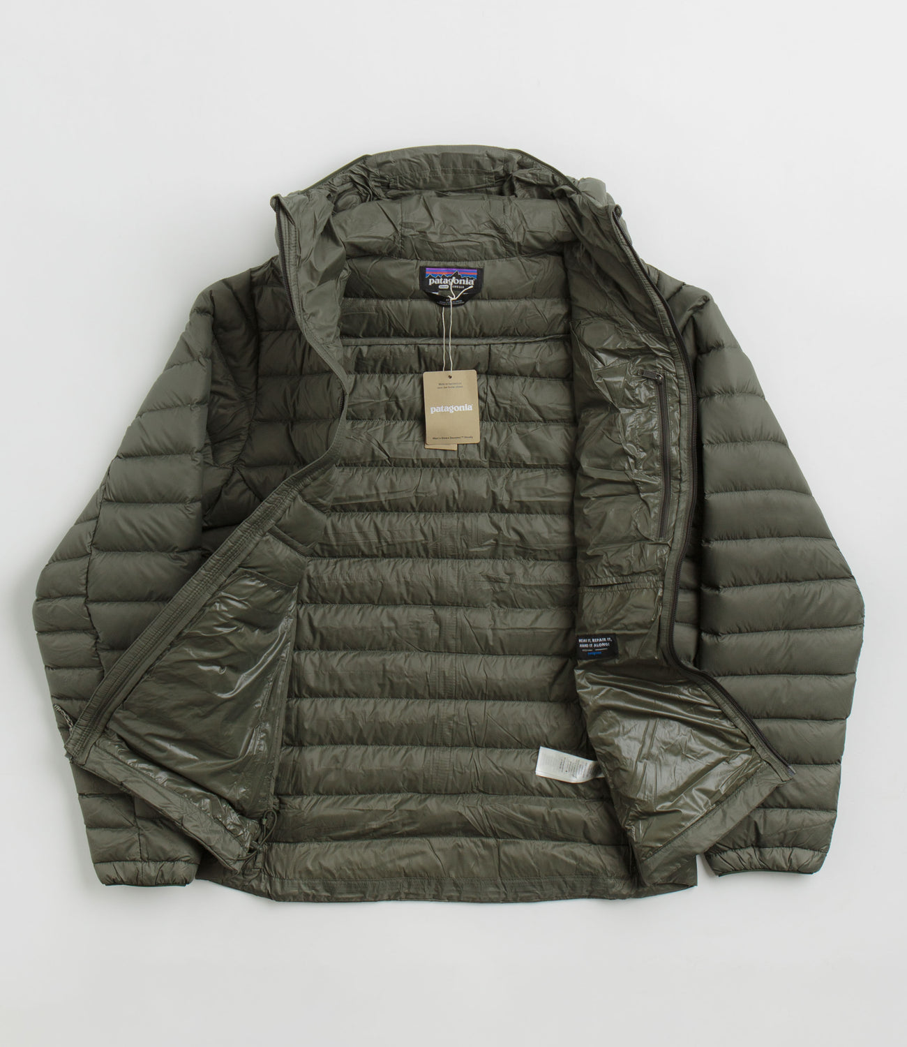 Patagonia Down Sweater Hooded Jacket NetPlus Pine Needle Green Flatspot
