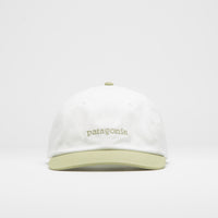 Patagonia Fitz Roy Icon Trad Cap in Text Logo: Birch White and Gumtree Green thumbnail