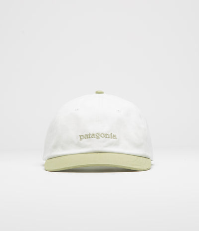 Patagonia Fitz Roy Icon Trad Cap in Text Logo: Birch White and Gumtree Green