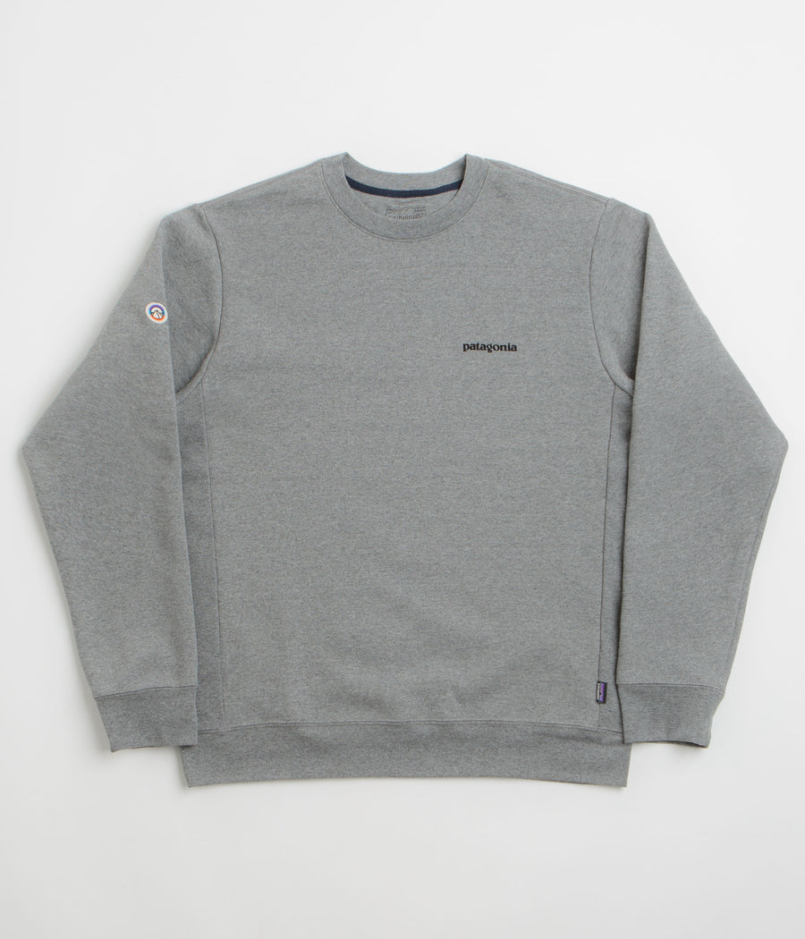 Patagonia Fitz Roy Icon Uprisal Crewneck Sweatshirt in Gravel Heather