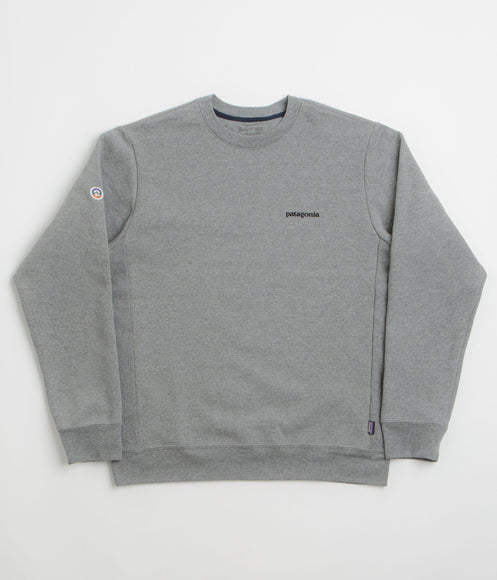 Patagonia Fitz Roy Icon Uprisal Crewneck Sweatshirt - Gravel Heather