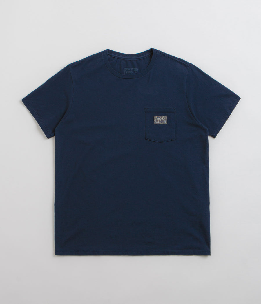Patagonia Flying Fish Tides Organic Pocket T-Shirt in New Navy
