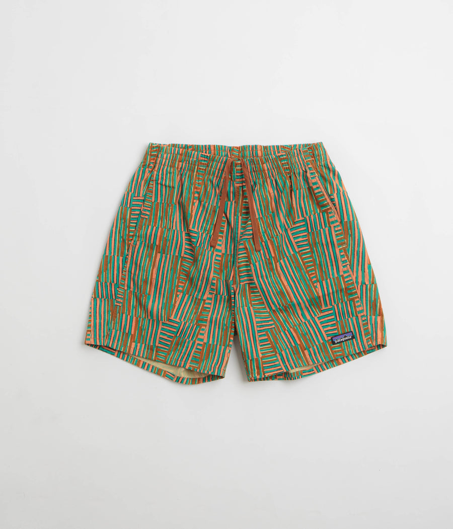 Patagonia Funhoggers Shorts in Quilty Fitz: Heartleaf Green