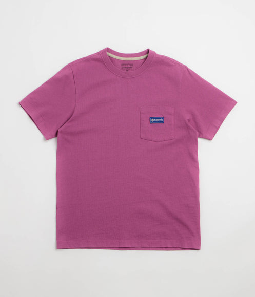 Patagonia Hut Tripper Label Pocket T-Shirt - Amaranth Pink