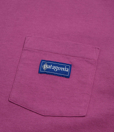Patagonia Hut Tripper Label Pocket T-Shirt - Amaranth Pink
