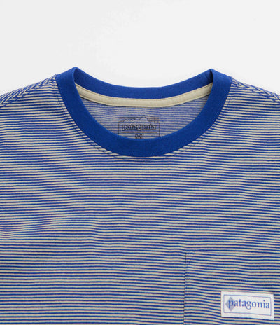 Patagonia Hut Tripper Label Pocket T-Shirt - Hut Tripper Micro: Cobalt Blue