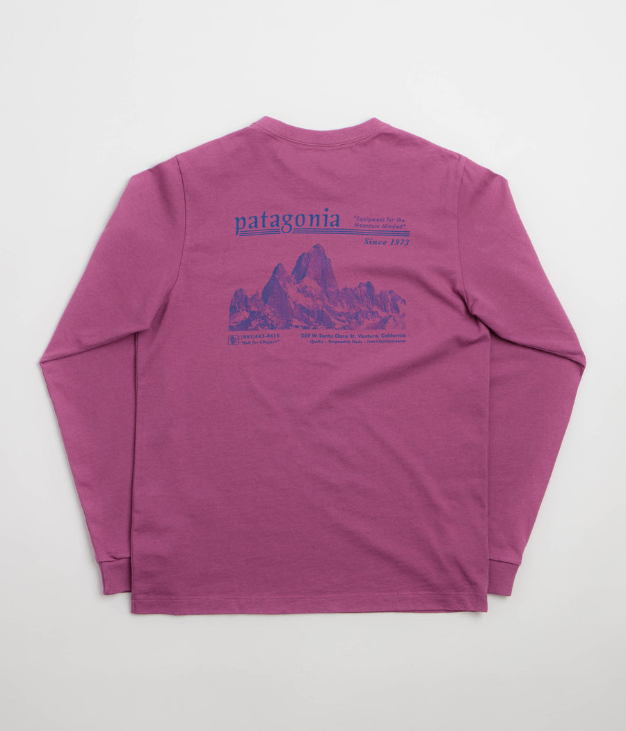 Patagonia Hut Tripper Skyline Long Sleeve T-Shirt - Amaranth Pink