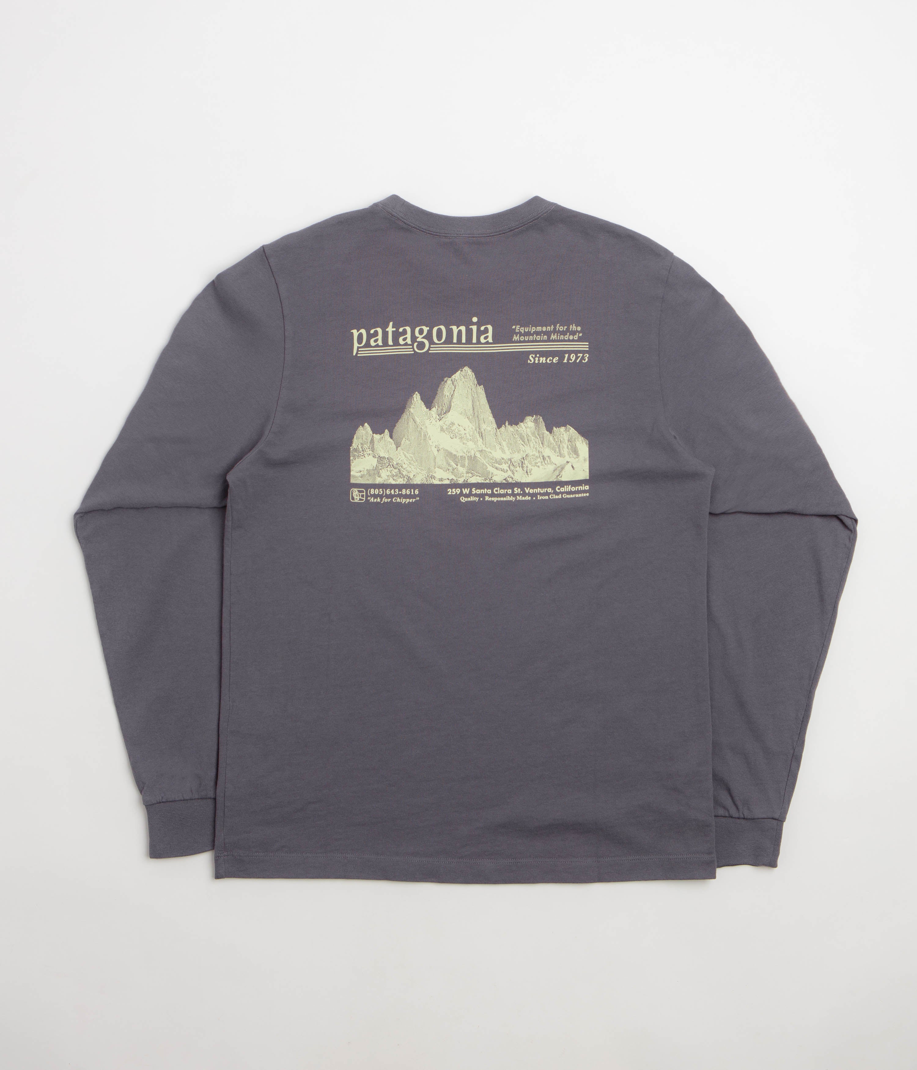 Patagonia Hut Tripper Skyline Long Sleeve T-Shirt in May Grey