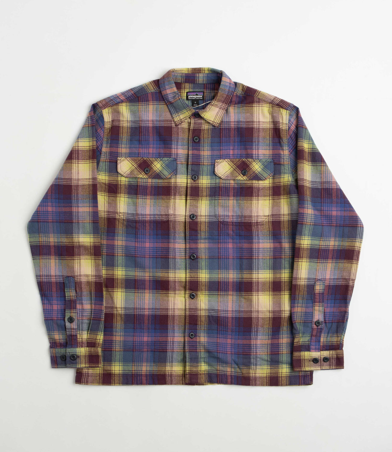Patagonia Organic Cotton Fjord Flannel Shirt Sun Rays Obsidian Plum Flatspot