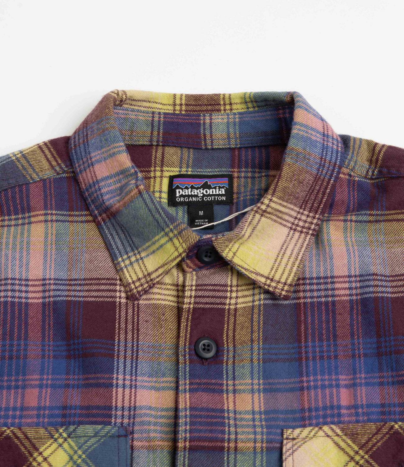 Patagonia Organic Cotton Fjord Flannel Shirt Sun Rays Obsidian Plum Flatspot