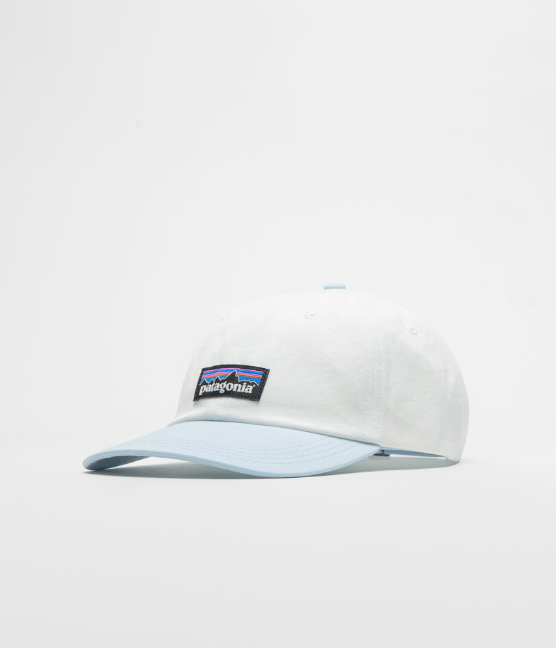 Patagonia P-6 Label Trad Cap in Birch White and Fleck Blue