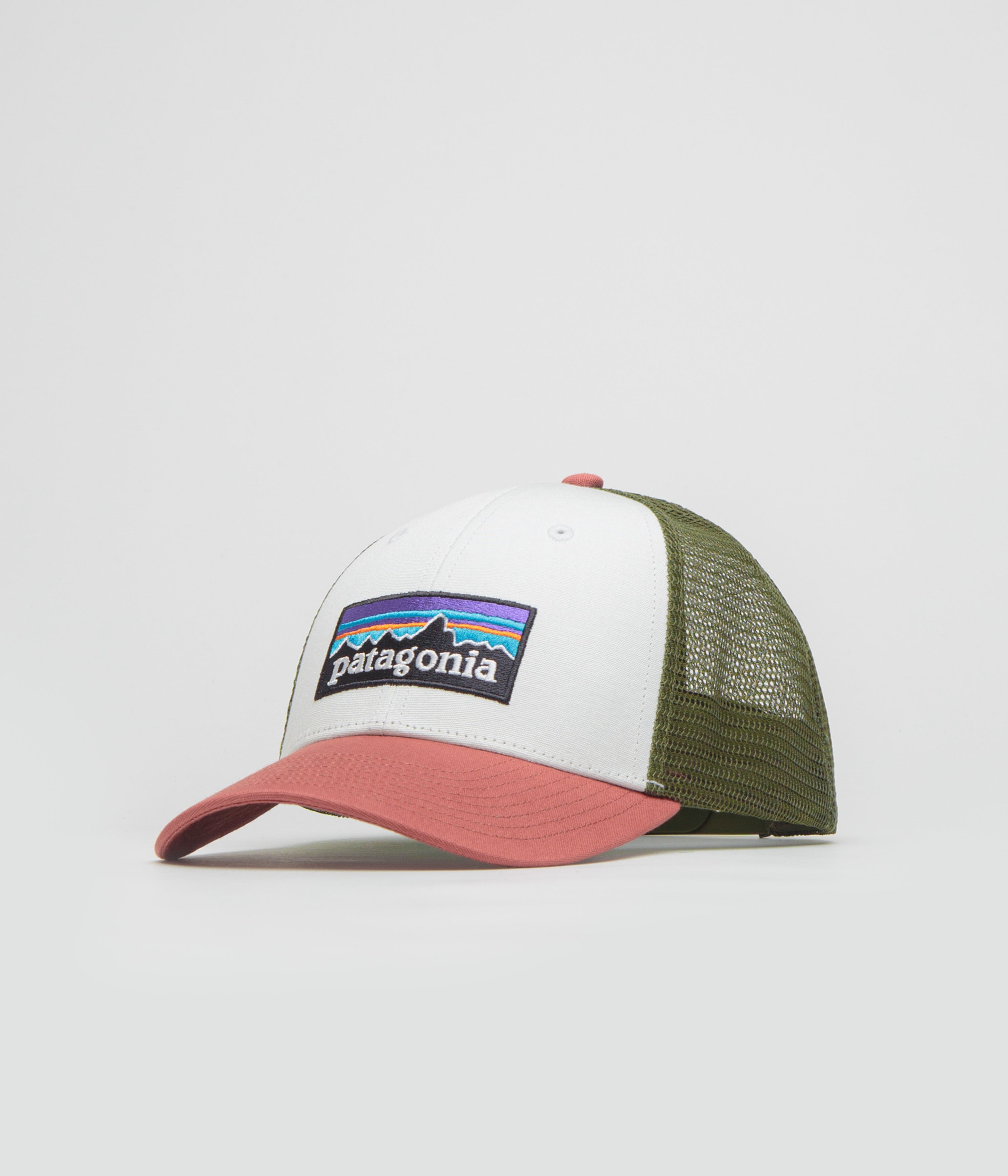 Patagonia P-6 Logo LoPro Trucker Cap in Birch White