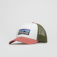 Patagonia P-6 Logo LoPro Trucker Cap in Birch White thumbnail