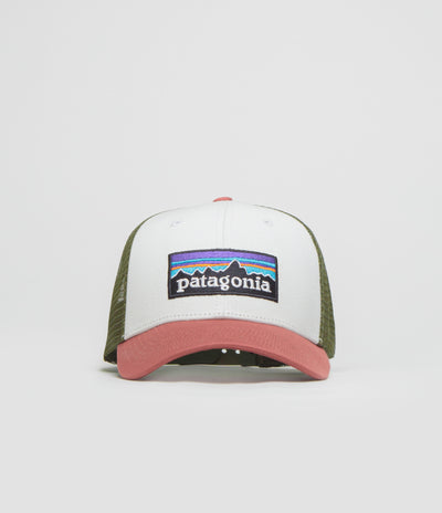 Patagonia P-6 Logo LoPro Trucker Cap in Birch White