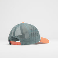 Patagonia P-6 Logo LoPro Trucker Cap in White and Peach Sherbet thumbnail