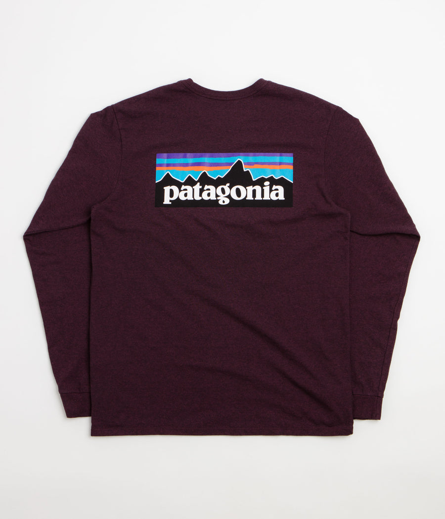 Patagonia P-6 Logo Responsibili-Tee Long Sleeve T-Shirt in Berry Fig