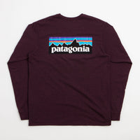 Patagonia P-6 Logo Responsibili-Tee Long Sleeve T-Shirt in Berry Fig thumbnail