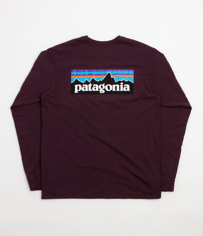 Patagonia P-6 Logo Responsibili-Tee Long Sleeve T-Shirt in Berry Fig
