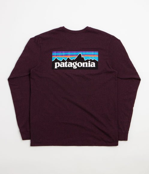 Patagonia P-6 Logo Responsibili-Tee Long Sleeve T-Shirt - Berry Fig