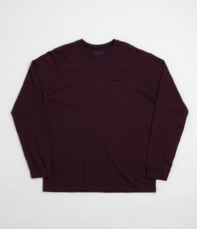 Patagonia P-6 Logo Responsibili-Tee Long Sleeve T-Shirt in Berry Fig