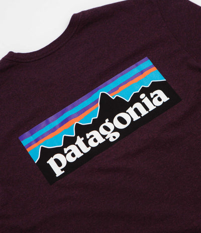 Patagonia P-6 Logo Responsibili-Tee Long Sleeve T-Shirt in Berry Fig