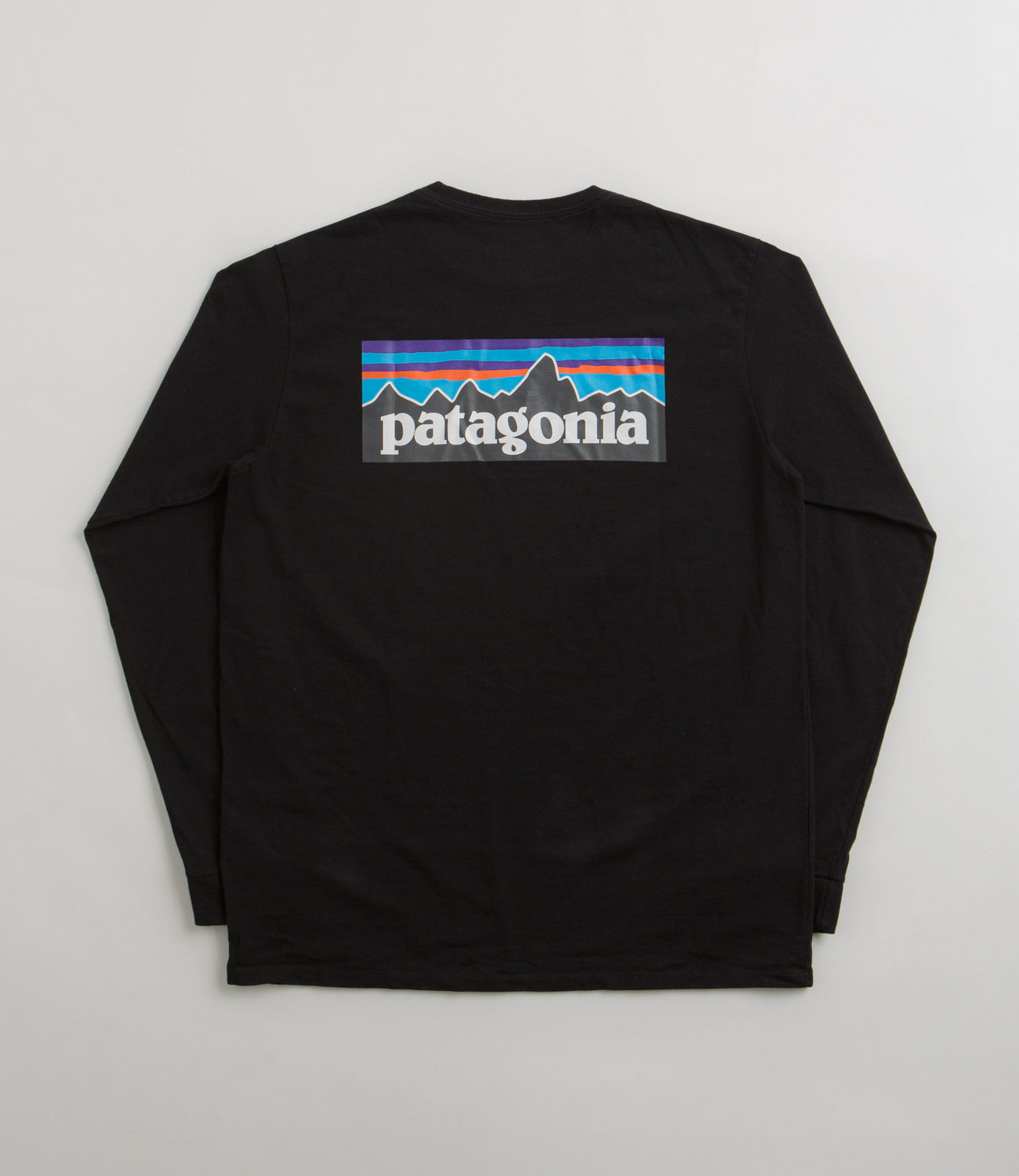 Patagonia P 6 Logo Responsibili Tee Long Sleeve T Shirt Black