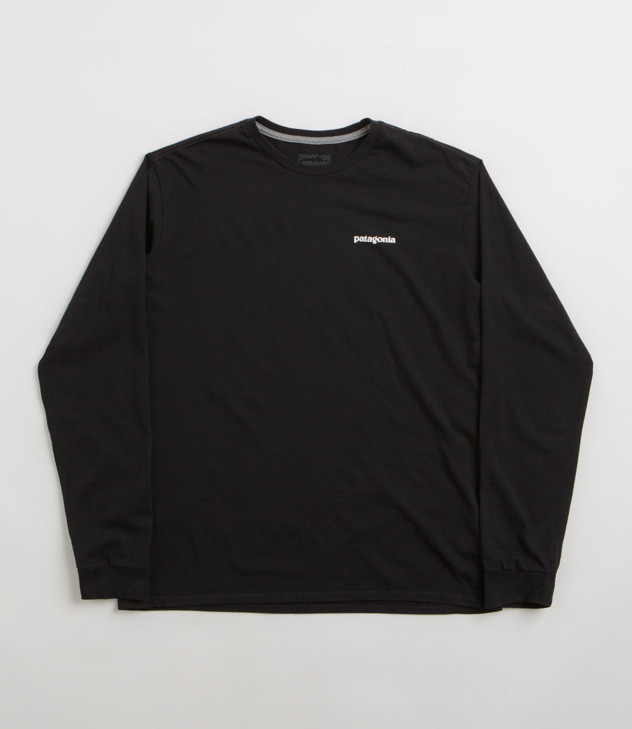 Patagonia P 6 Logo Responsibili Tee Long Sleeve T Shirt Black Flatspot