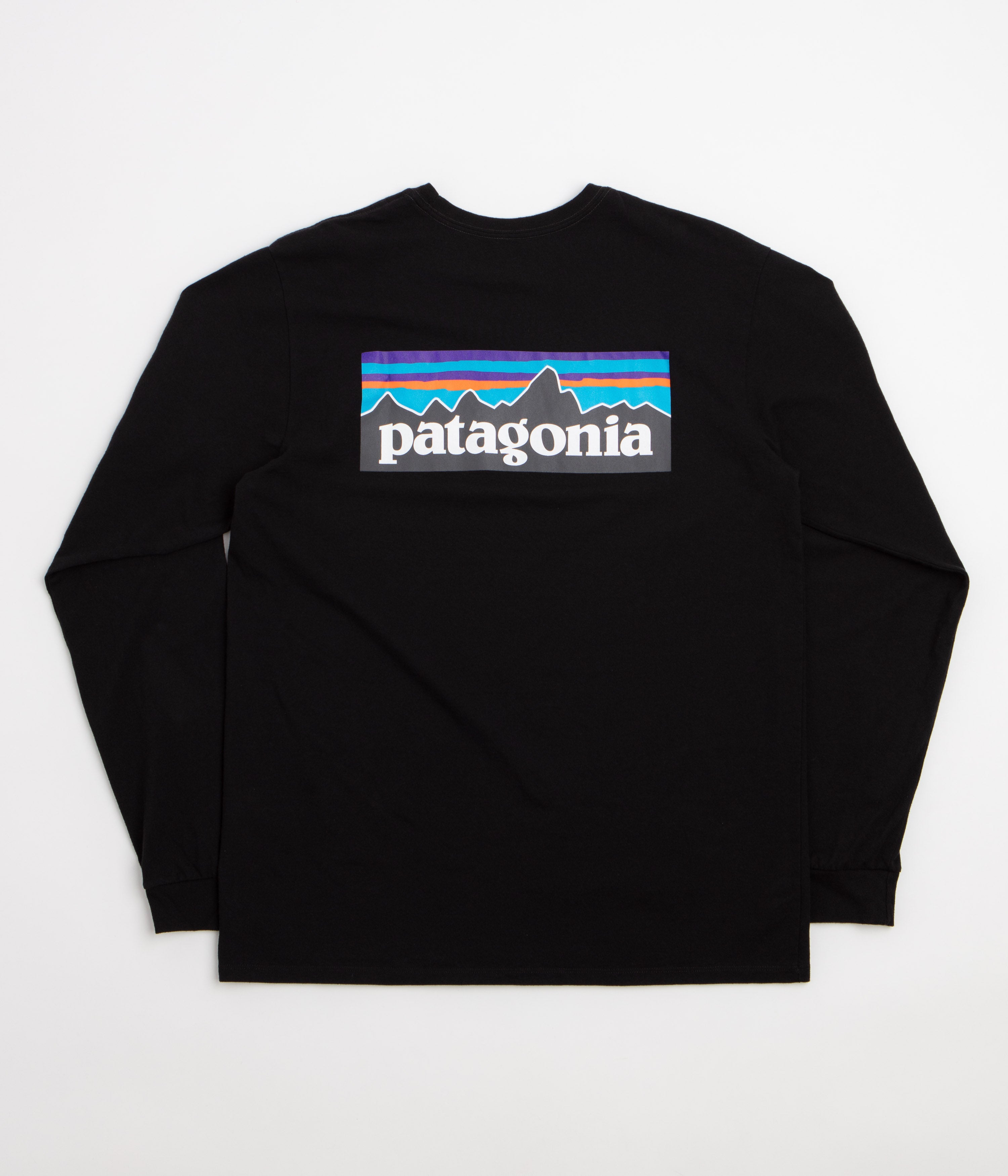 Patagonia P-6 Logo Responsibili-Tee Long Sleeve T-Shirt in Black