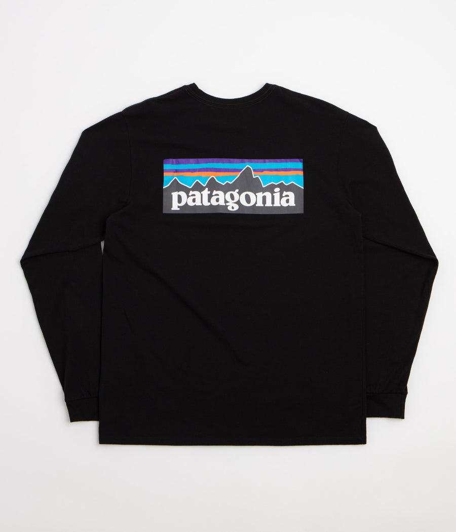 Patagonia P-6 Logo Responsibili-Tee Long Sleeve T-Shirt in Black