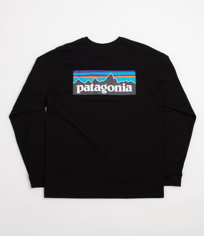 Patagonia P-6 Logo Responsibili-Tee Long Sleeve T-Shirt in Black