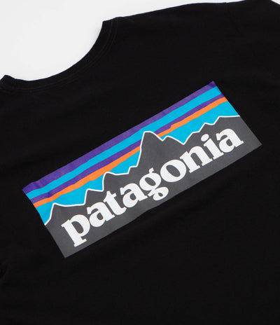 Patagonia P-6 Logo Responsibili-Tee Long Sleeve T-Shirt in Black