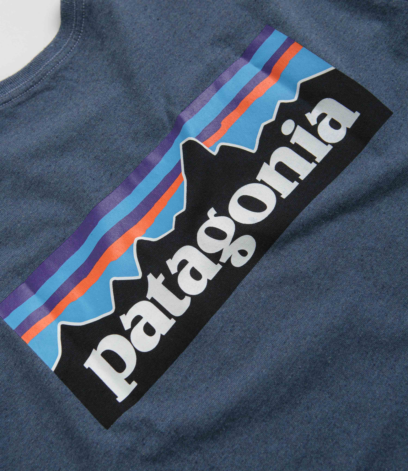 Patagonia P 6 Logo Responsibili Tee T Shirt Utility Blue Flatspot